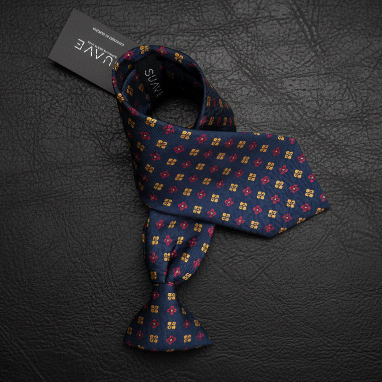 Standard MultiColor - Navy Blue with Geometric Red/orange