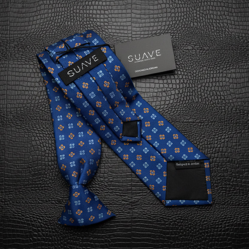 Standard MultiColor - Dark Blue with orange/blue Geometric pattern