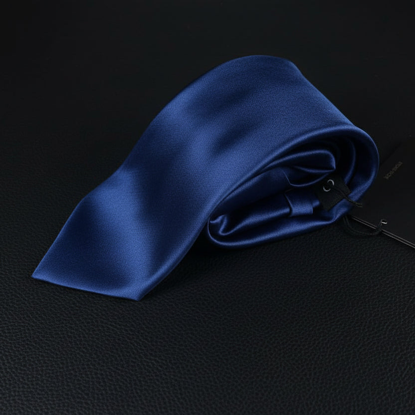 Basic Solid Tie - Navy Blue