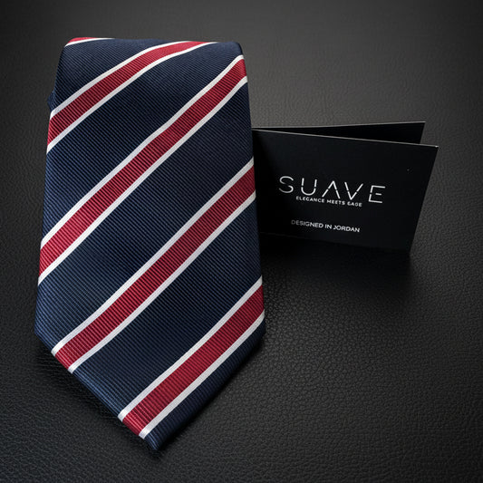Standard Multicolor - Navy with white/burgundy stripes