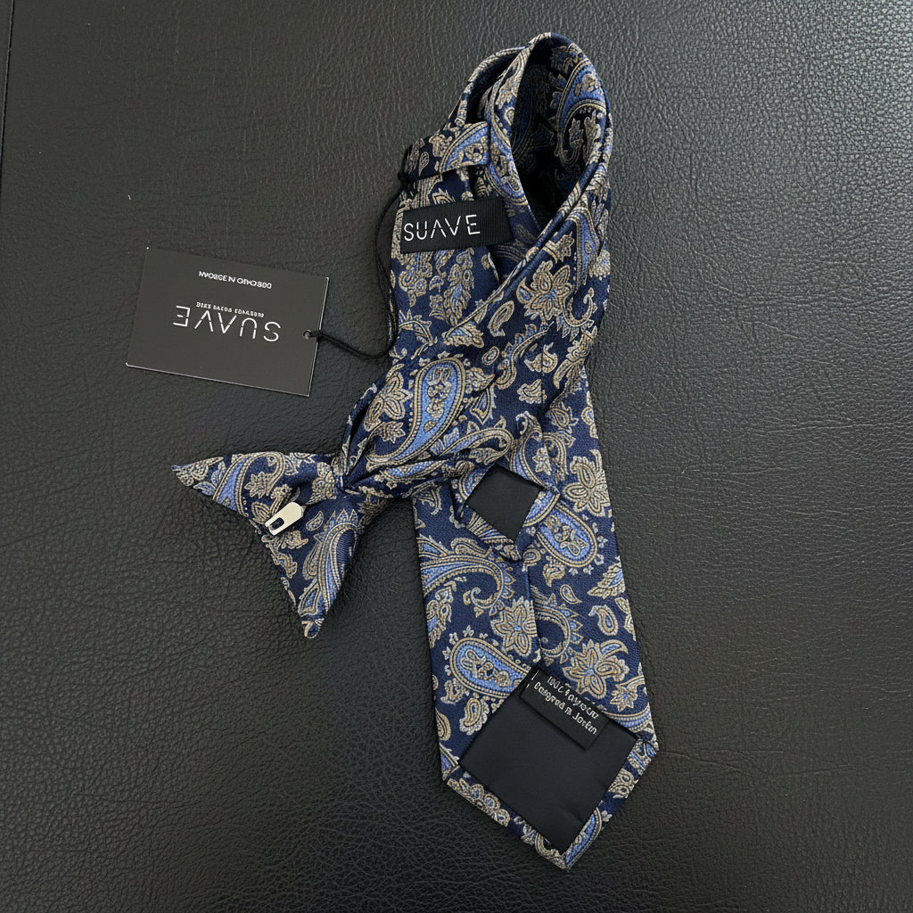 Royal navy grey paisley