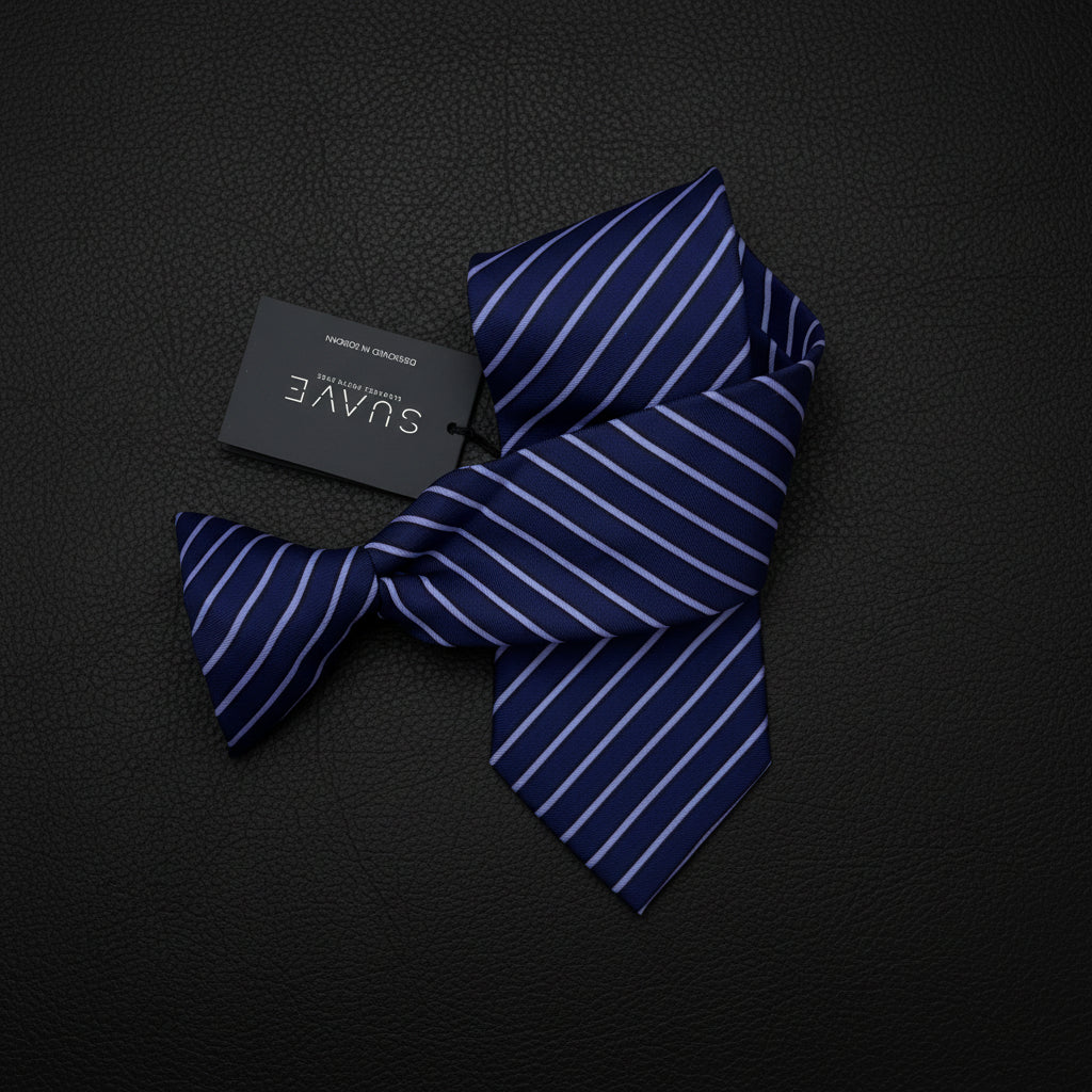 Navy Blue with Purple Stripes