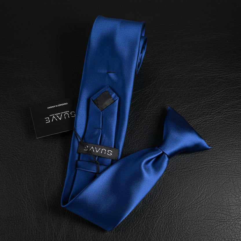 Basic Solid Tie - Navy Blue