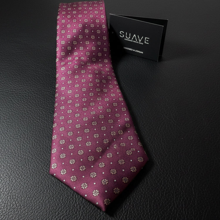 Premium Printed Silk - Crimson Charm