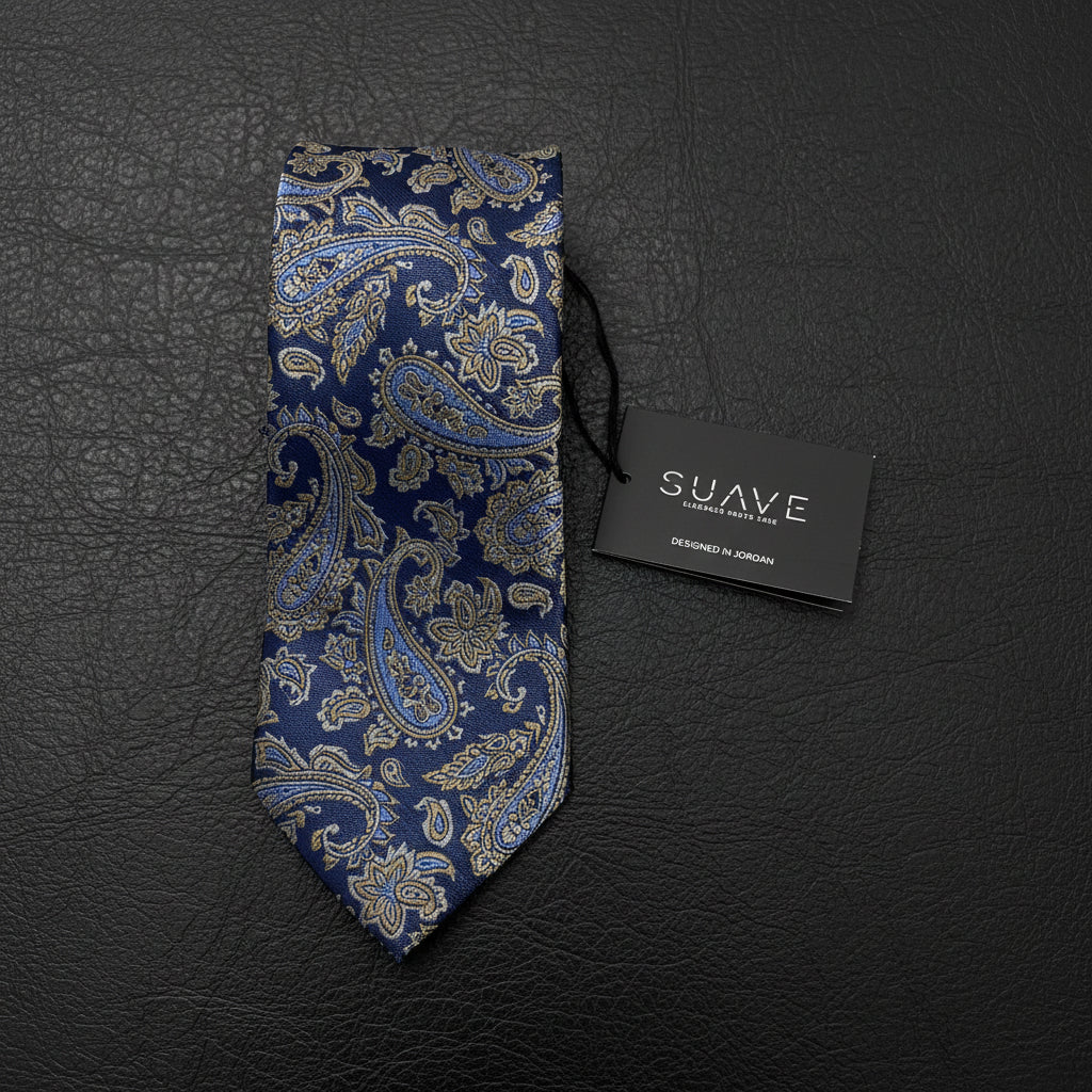 Royal navy grey paisley