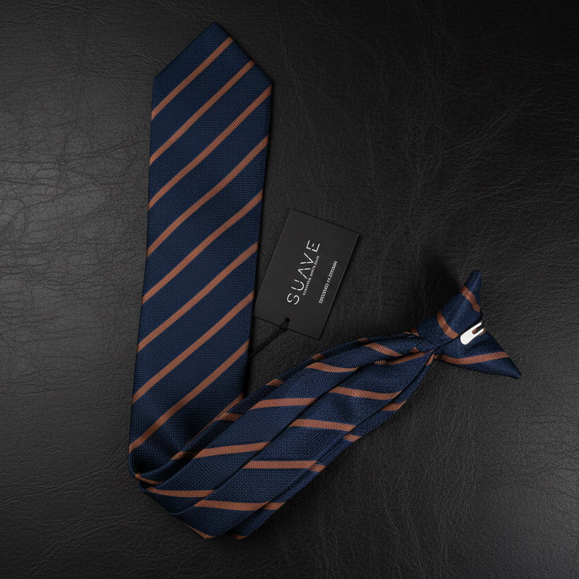 Standard MultiColor -Navy Blue with Brown stripes