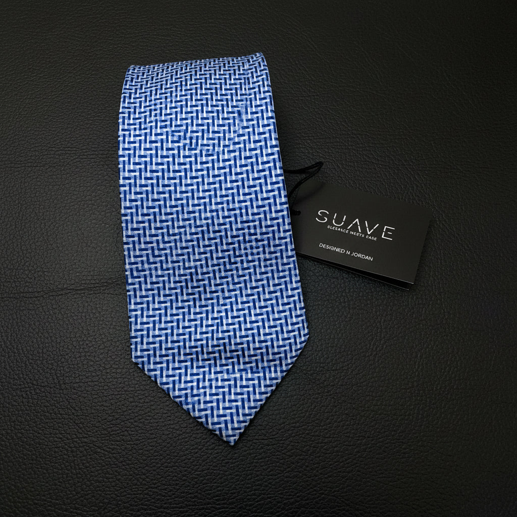 Elegant Blue - geometric blue white navy