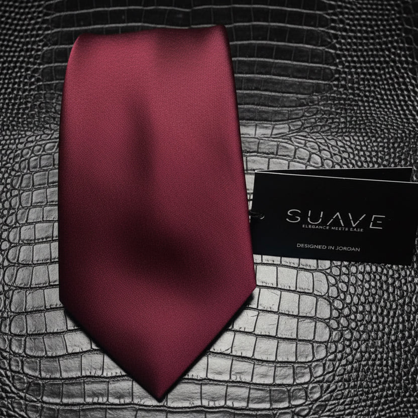Basic Solid TIe - Burgundy