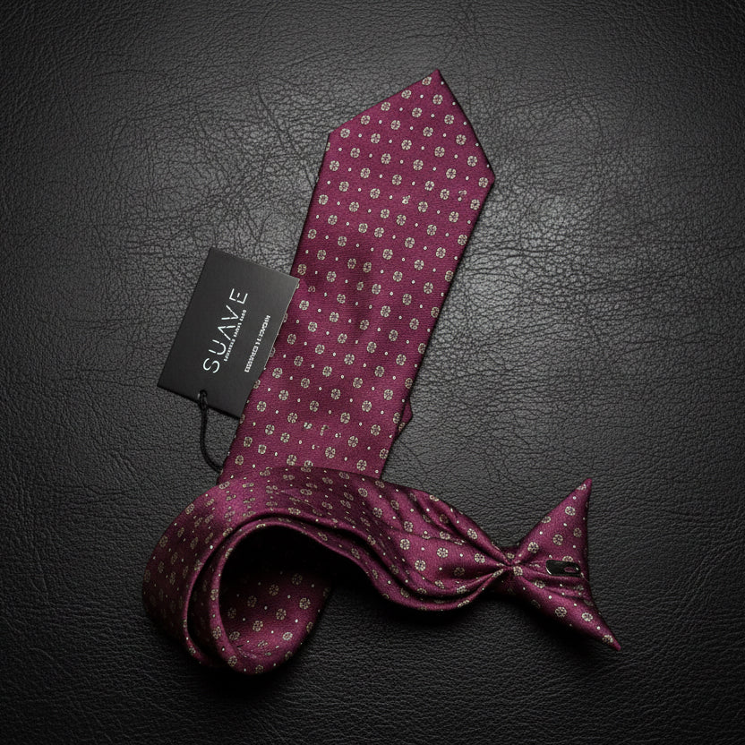 Premium Printed Silk - Crimson Charm
