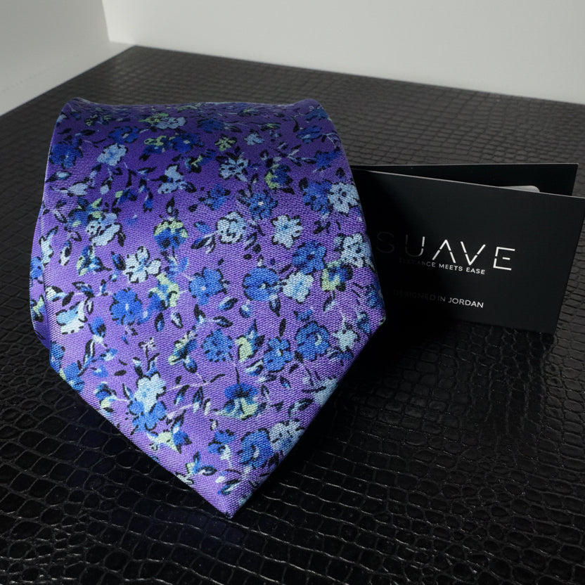 Premium Printed Silk - Violet Whisper
