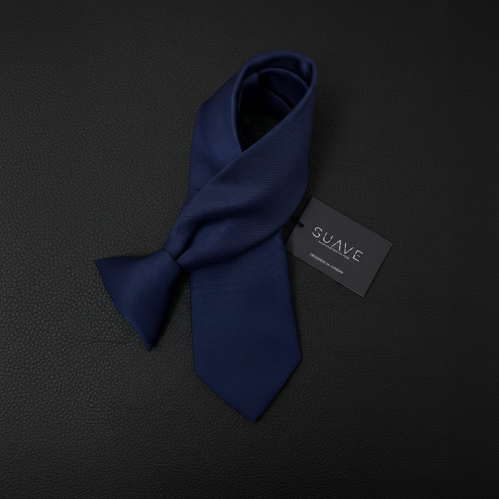 Basic Navy Blue Woven tie