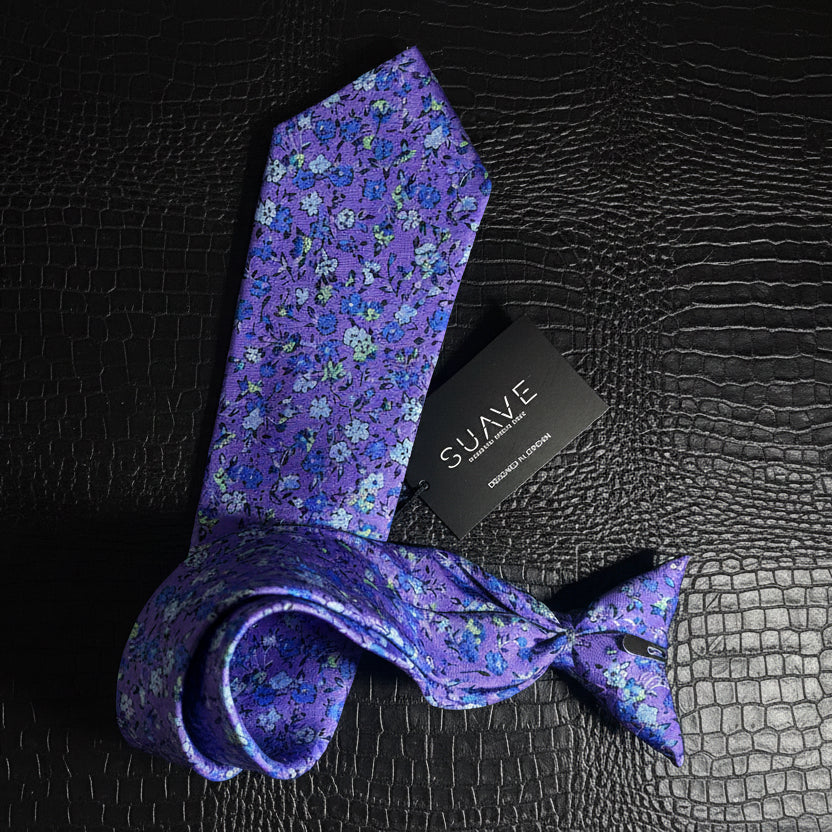 Premium Printed Silk - Violet Whisper