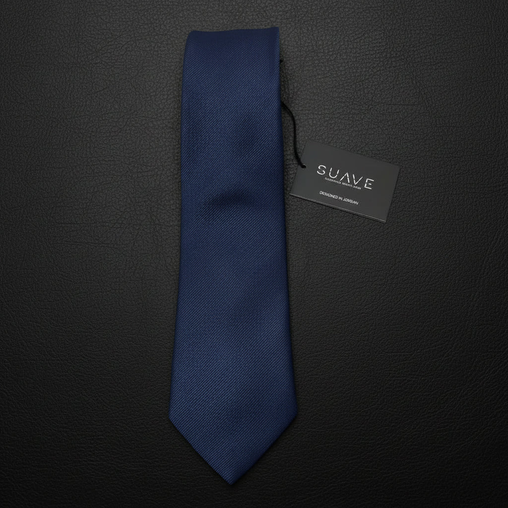 Basic Navy Blue Woven tie