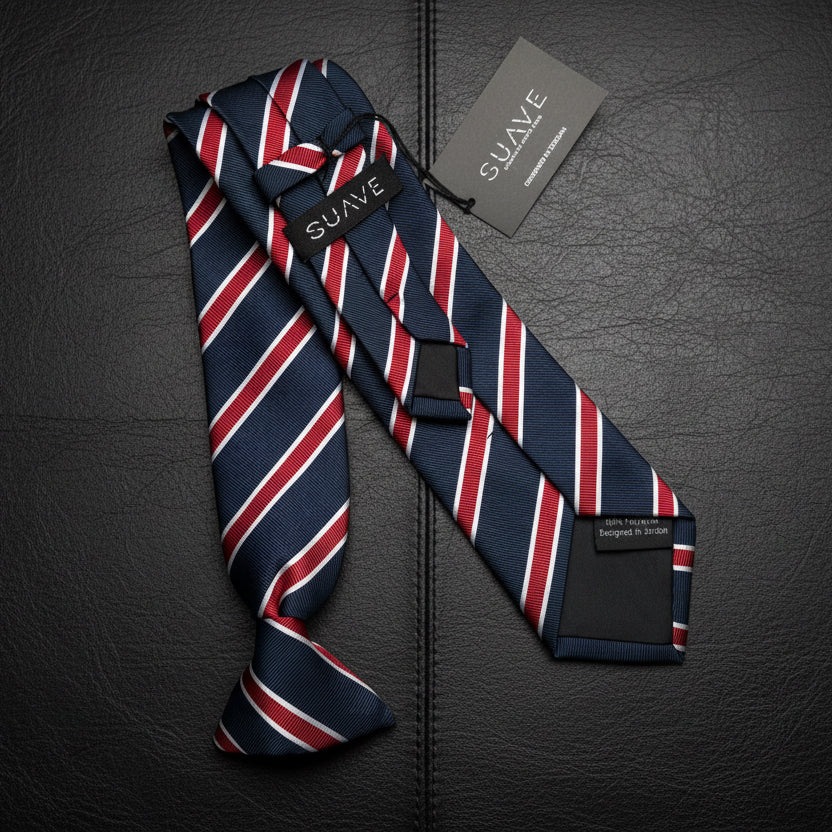 Standard Multicolor - Navy with white/burgundy stripes