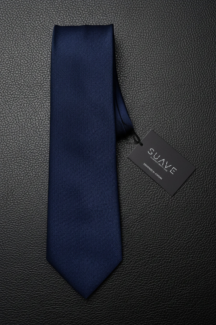 Basic Navy Blue Woven tie