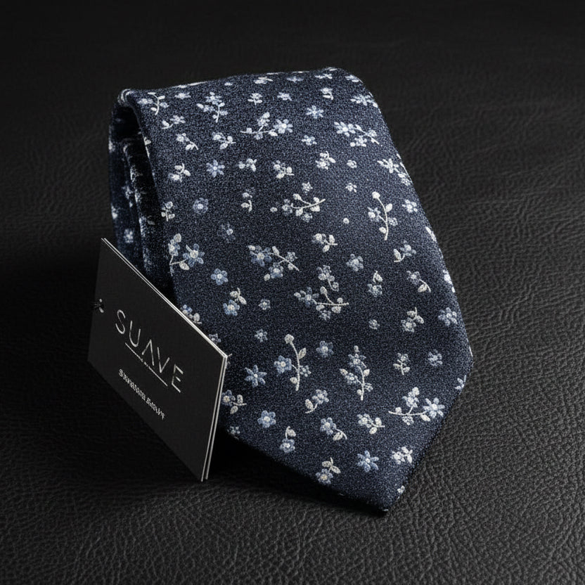Luxury Woven Silk Tie - Twilight Bloom
