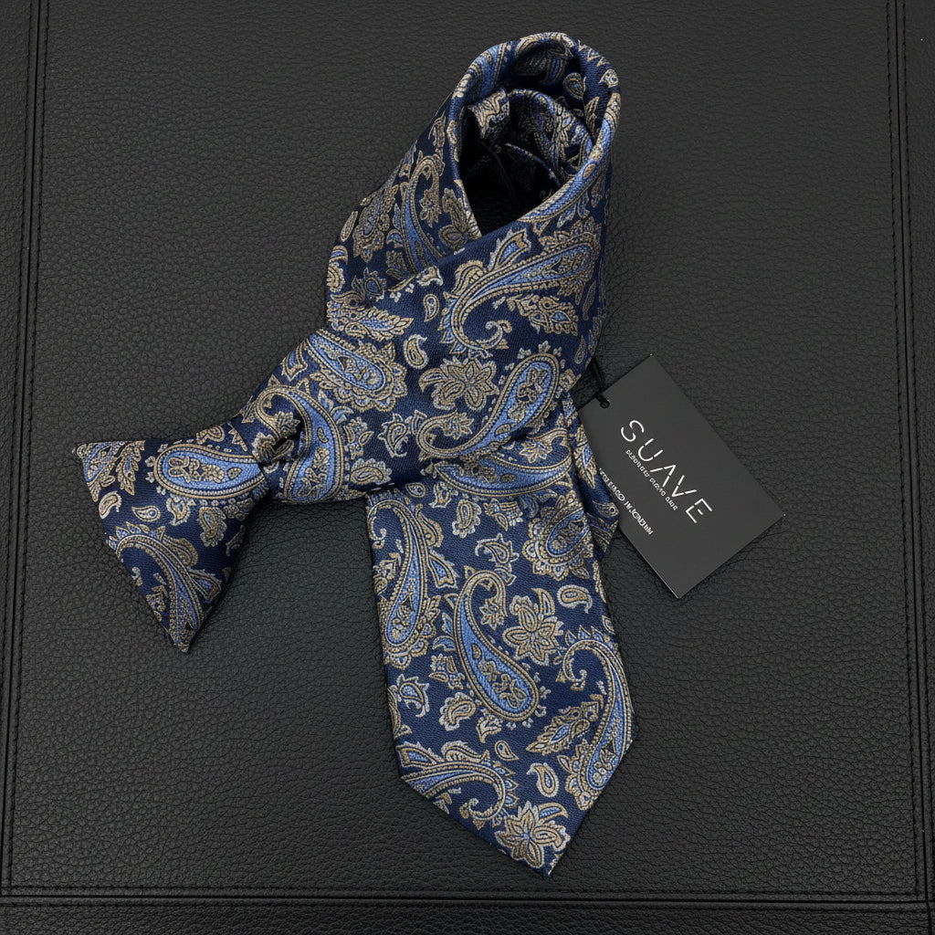Royal navy grey paisley