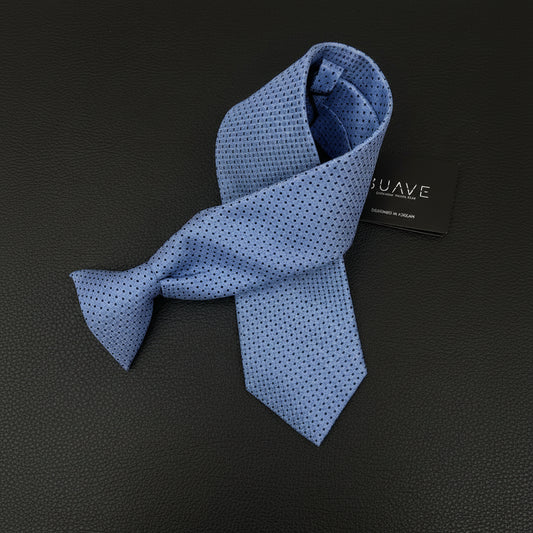Light Blue with navy / white dots
