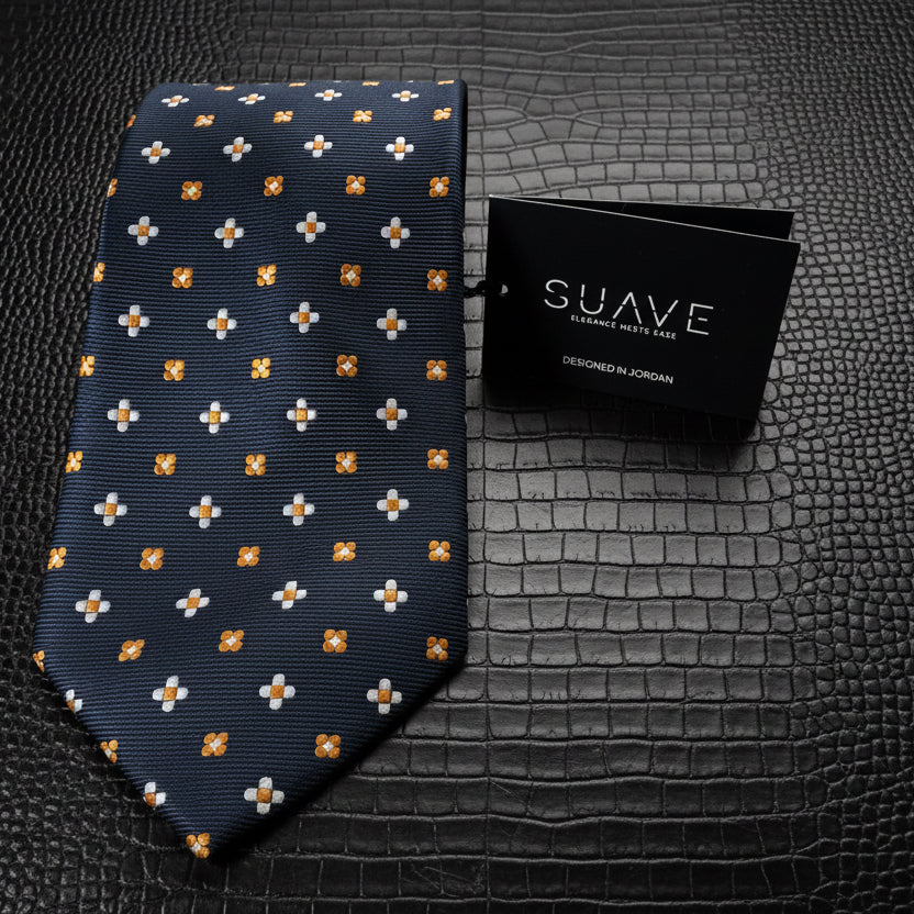 Standard MultiColor - Navy Blue with Geometrical orange & white