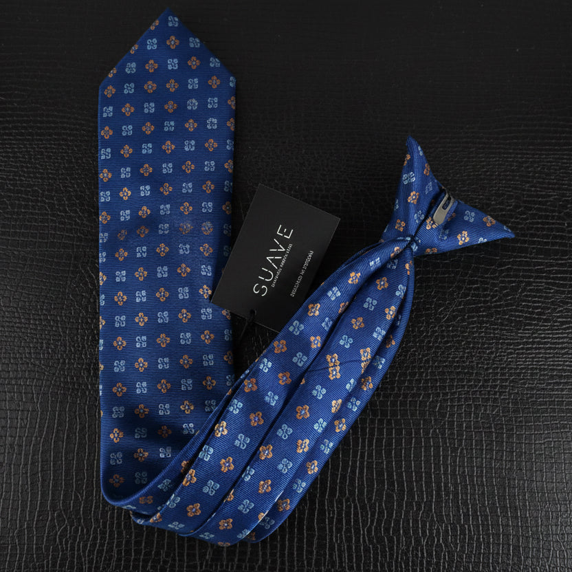 Standard MultiColor - Dark Blue with orange/blue Geometric pattern