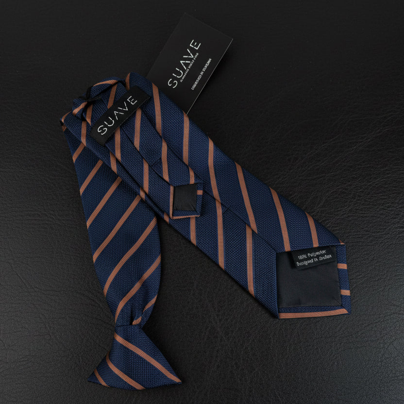 Standard MultiColor -Navy Blue with Brown stripes