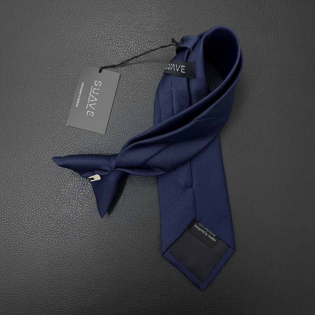 Basic Navy Blue Woven tie