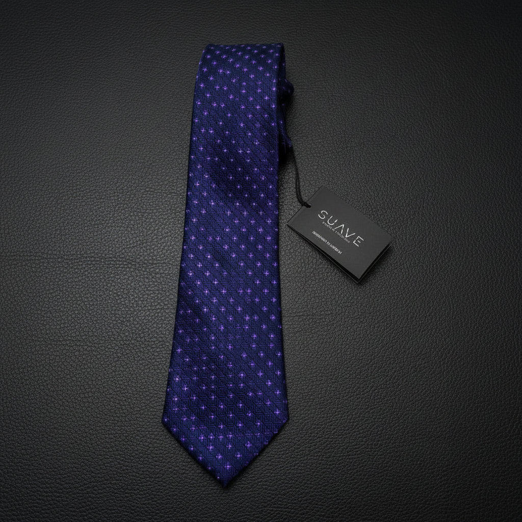 Navy Blue with Purple roses
