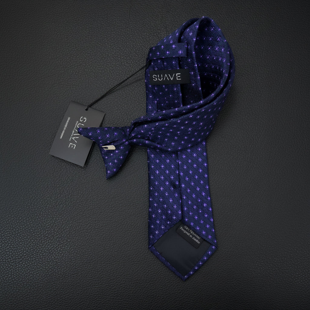 Navy Blue with Purple roses