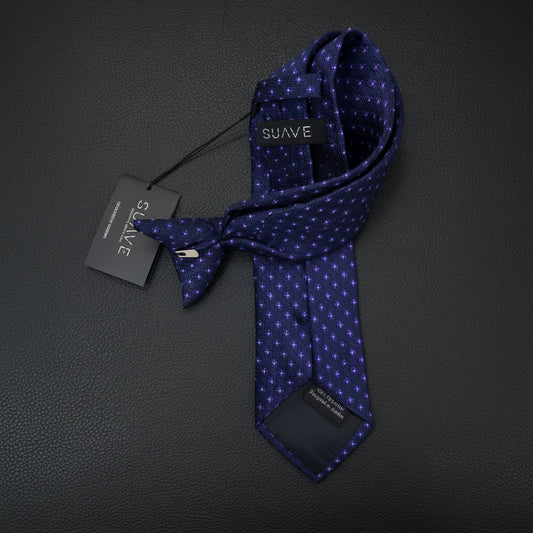 Navy Blue with Purple roses