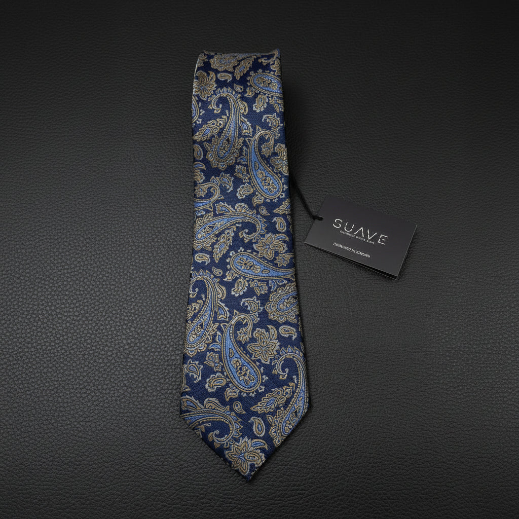 Royal navy grey paisley