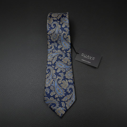 Royal navy grey paisley