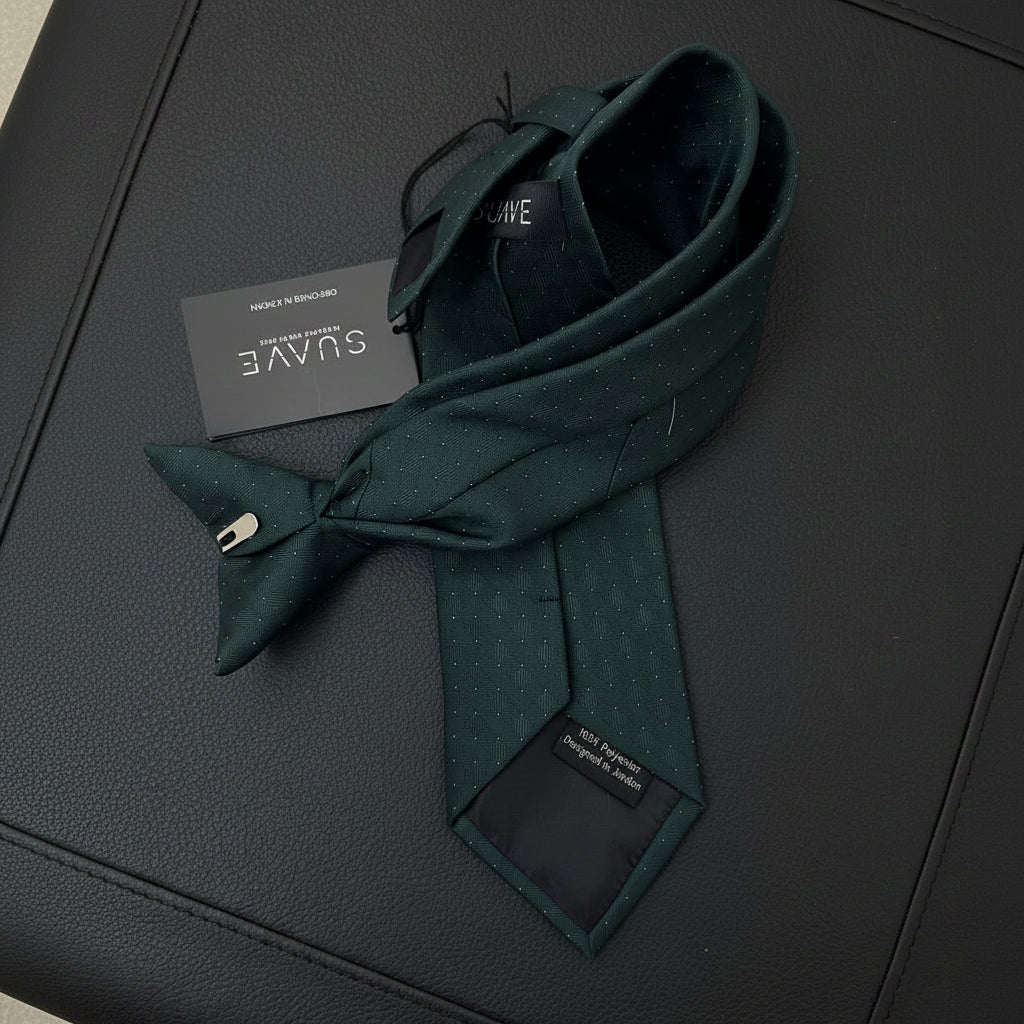 Dark Green with white Dots