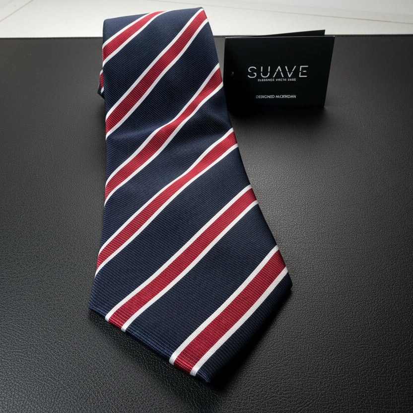 Standard Multicolor - Navy with white/burgundy stripes