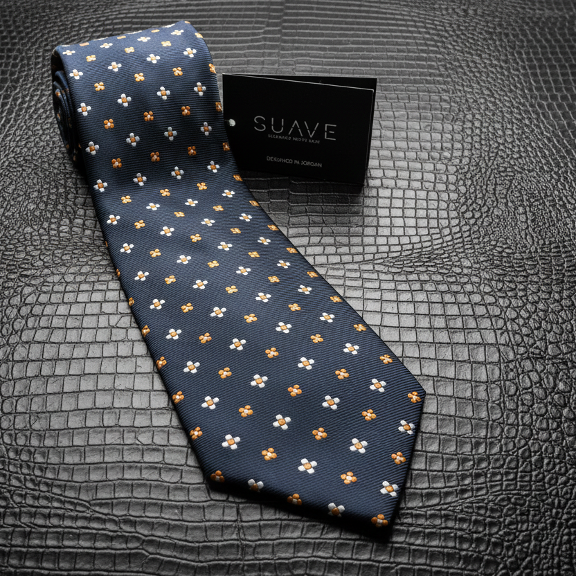 Standard MultiColor - Navy Blue with Geometrical orange & white