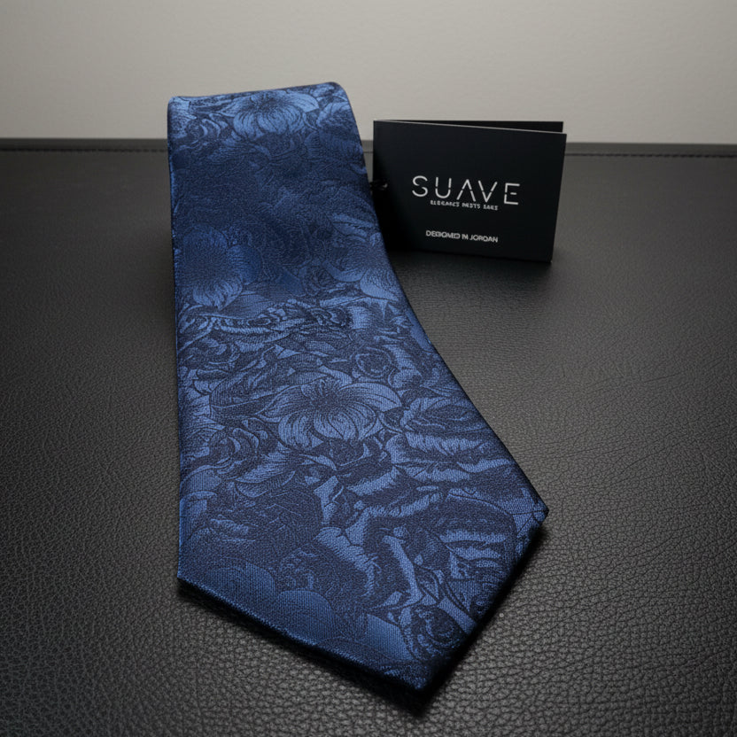 Luxury Woven Silk - Midnight Bloom