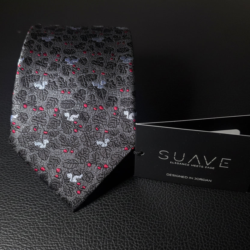 Luxury Woven Silk Tie - Midnight Forest