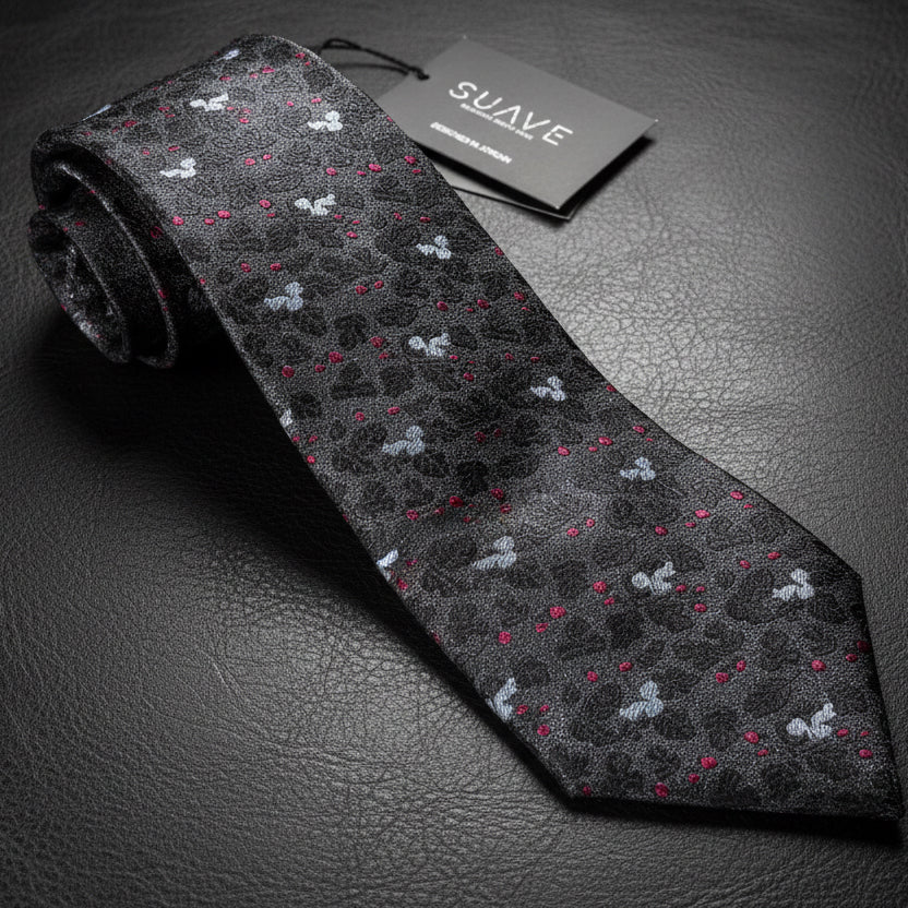 Luxury Woven Silk Tie - Midnight Forest